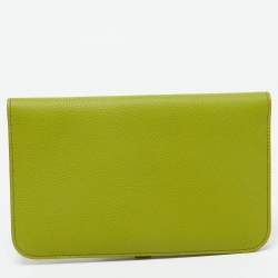 Hermes Anis Green Taurillon Togo Leather Dogon Duo Wallet