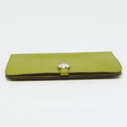 Hermes Anis Green Taurillon Togo Leather Dogon Duo Wallet