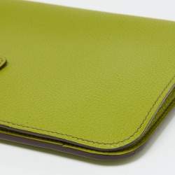 Hermes Anis Green Taurillon Togo Leather Dogon Duo Wallet