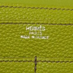 Hermes Anis Green Taurillon Togo Leather Dogon Duo Wallet