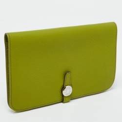 Hermes Anis Green Taurillon Togo Leather Dogon Duo Wallet
