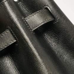 Hermes Noir Box Leather Gold Finish Birkin 35 Bag