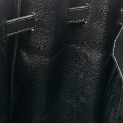 Hermes Noir Box Leather Gold Finish Birkin 35 Bag
