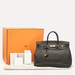 Hermes Noir Togo Leather Gold Finish Birkin 40 Bag