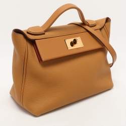 Hermes Jaune Ambre Togo and Swift Leather Gold Tone Finish 24/24 29 Bag