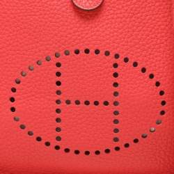 Pre Owned Hermes Bougainvillier Taurillon Clemence Leather Evelyne TPM Bag 