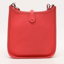 Pre Owned Hermes Bougainvillier Taurillon Clemence Leather Evelyne TPM Bag 