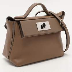 Hermes Etoupe Swift Leather Silver Finish 24/24 21 Bag 