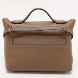 Hermes Etoupe Swift Leather Silver Finish 24/24 21 Bag 