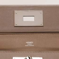 Hermes Etoupe Swift Leather Silver Finish 24/24 21 Bag 