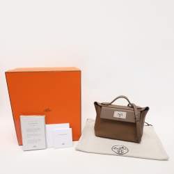 Hermes Etoupe Swift Leather Silver Finish 24/24 21 Bag 