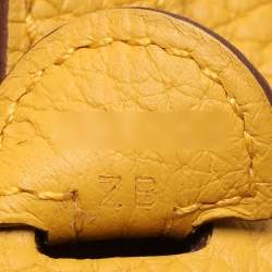 Pre Owned Hermes Jaune Ambre Taurillon Clemence Leather Evelyne 16 TPM Bag