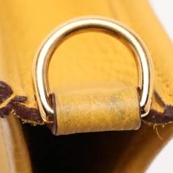 Pre Owned Hermes Jaune Ambre Taurillon Clemence Leather Evelyne 16 TPM Bag