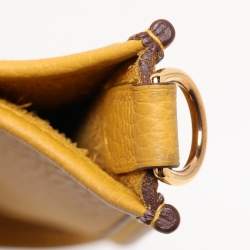 Pre Owned Hermes Jaune Ambre Taurillon Clemence Leather Evelyne 16 TPM Bag