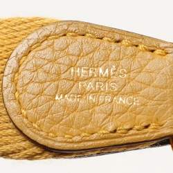Pre Owned Hermes Jaune Ambre Taurillon Clemence Leather Evelyne 16 TPM Bag