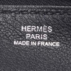 Pre Owned Hermes Purple/Black Leather Jige Duo Verso Wallet