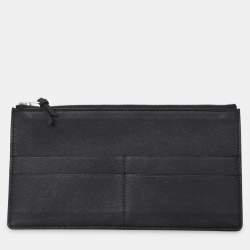 Pre Owned Hermes Purple/Black Leather Jige Duo Verso Wallet