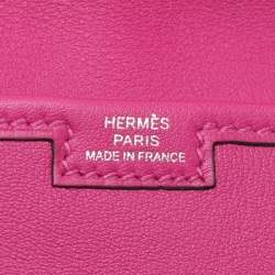 Pre Owned Hermes Purple/Black Leather Jige Duo Verso Wallet