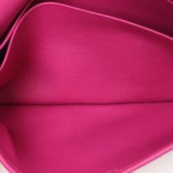 Pre Owned Hermes Purple/Black Leather Jige Duo Verso Wallet