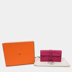 Pre Owned Hermes Purple/Black Leather Jige Duo Verso Wallet