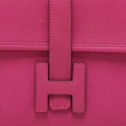 Pre Owned Hermes Purple/Black Leather Jige Duo Verso Wallet