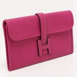Pre Owned Hermes Purple/Black Leather Jige Duo Verso Wallet