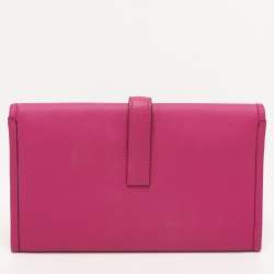 Pre Owned Hermes Purple/Black Leather Jige Duo Verso Wallet