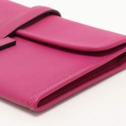 Pre Owned Hermes Purple/Black Leather Jige Duo Verso Wallet