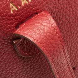 Hermes Rouge Casaque Taurillon Clemence Leather Evelyne II PM Bag