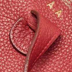 Hermes Rouge Casaque Taurillon Clemence Leather Evelyne II PM Bag