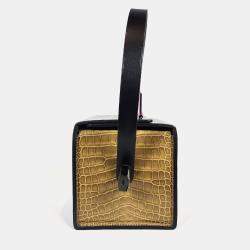 Hermes Petit H Calfskin And Alligator Robot Clutch Permabrass