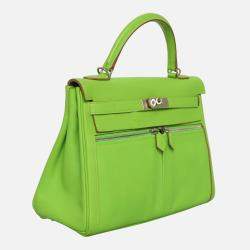 Hermes Green Kelly Lakis Leather 32 Bag