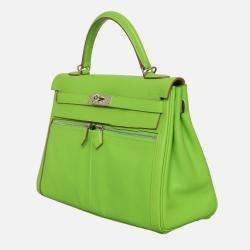 Hermes Green Kelly Lakis Leather 32 Bag