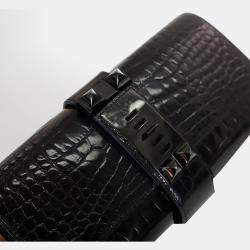 Hermes Shiny Alligator So Black Medor Clutch