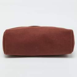 Pre Owned Hermes Rouge H Toile and Leather Herbag Zip 39 Bag
