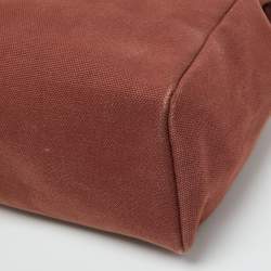 Pre Owned Hermes Rouge H Toile and Leather Herbag Zip 39 Bag