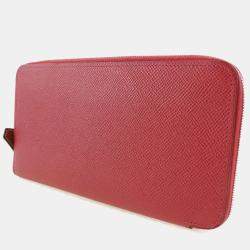 Hermes Red/Purple Leather Azap Silk'In Long Wallet