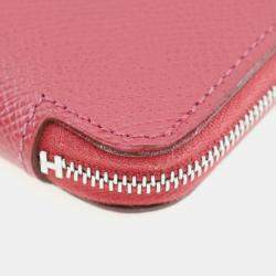 Hermes Red/Purple Leather Azap Silk'In Long Wallet