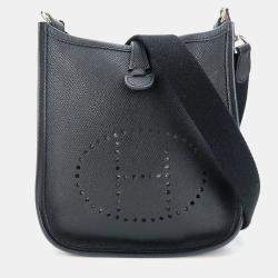 Hermes Black Leather Evelyn Tpm Epsom Shoulder Bag