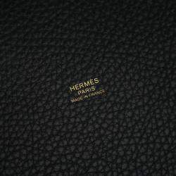 Hermes Black Leather Picotin Lock Mm Handbag