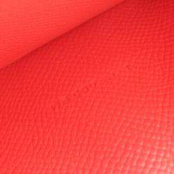 Pre Owned Hermes Light Blue Red Bearn Souffle Leather Long Bi-Fold Wallet