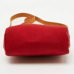Hermes Rouge Imperial/Natural Canvas and Leather 2-in-1 Herbag TPM Bag