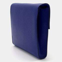 Hermes Blue Leather Click 16 Bag