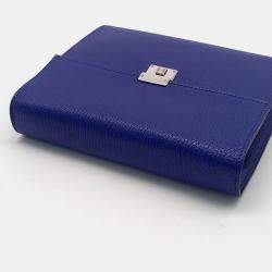 Hermes Blue Leather Click 16 Bag