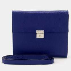 Hermes Blue Leather Click 16 Bag