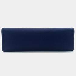 Pre Owned Hermes Blue Brown Fabric and Leather NEW ZIP Erbag Small Bag