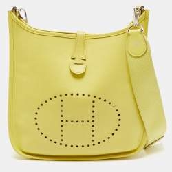 Pre Owned Hermes Lime Epsom Leather Evelyne III PM Bag