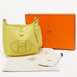 Pre Owned Hermes Lime Epsom Leather Evelyne III PM Bag