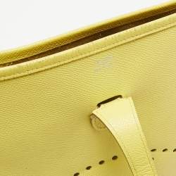 Pre Owned Hermes Lime Epsom Leather Evelyne III PM Bag