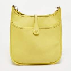 Pre Owned Hermes Lime Epsom Leather Evelyne III PM Bag